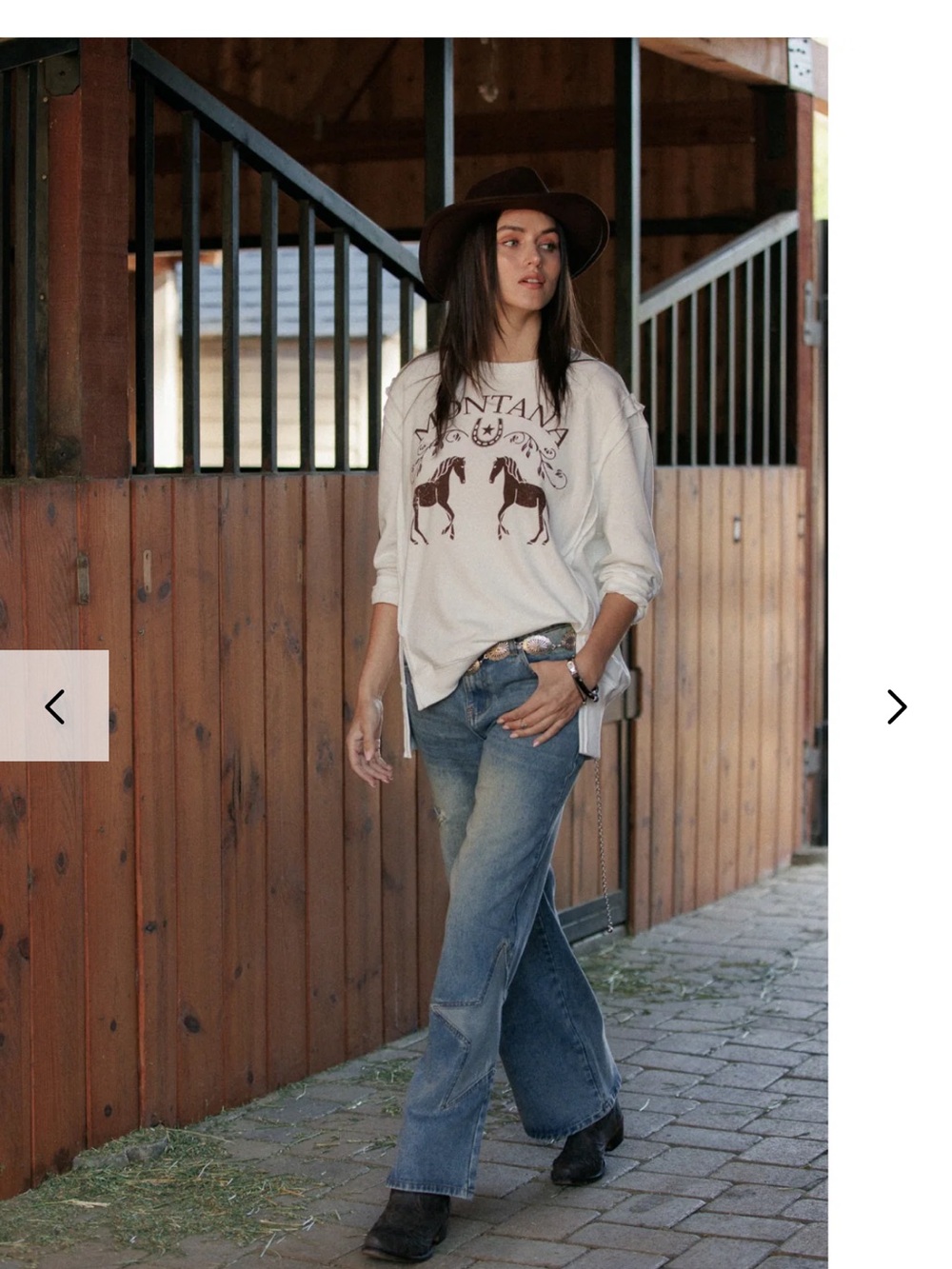 NEW Cali 1850 Wide Leg Star Patch Jeans - with Concho belt included - Picture 3 of 14